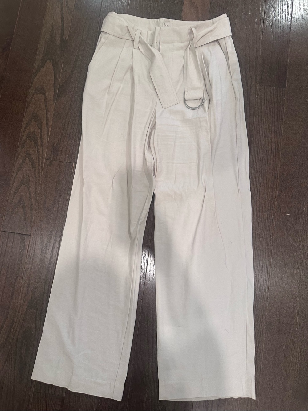 Women’s Cream Paperbag Waist Trousers